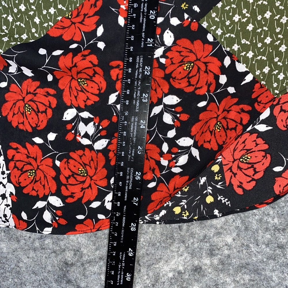 Libby Edelman Blouse‎ Women's Large Multicolor Patchwork Floral Tie Front Boho - Picture 5 of 8
